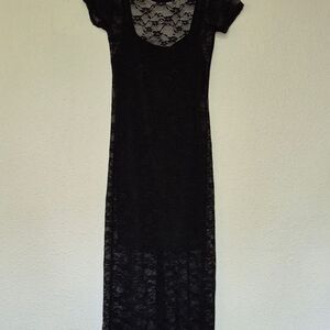 Wild Fable Black Lace Dress with Cap Sleeves